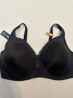 Playtex Black Lace-Trim Wireless Bra